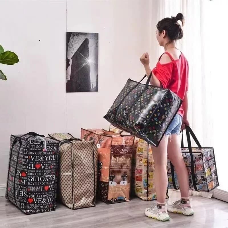 SACOLA DE COMPRAS GRANDE COM ZÍPER BOLSA REFORÇADA