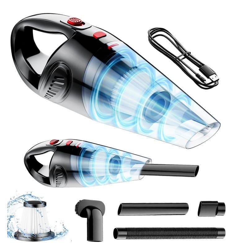 Aspirador de pó portátil mini sem fio - Aspirador de pó portátil para carro, recarregável, com filtro lavável.