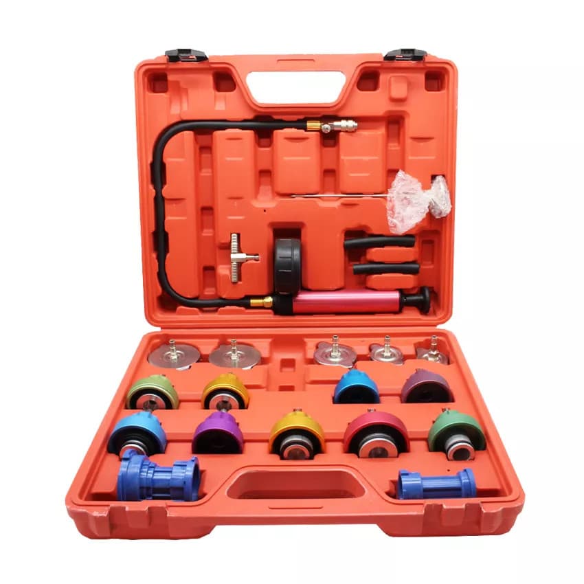 Kit Teste de Pressão Radiador Automotivo Profissional 21 Peças – Diagnóstico de Vazamentos