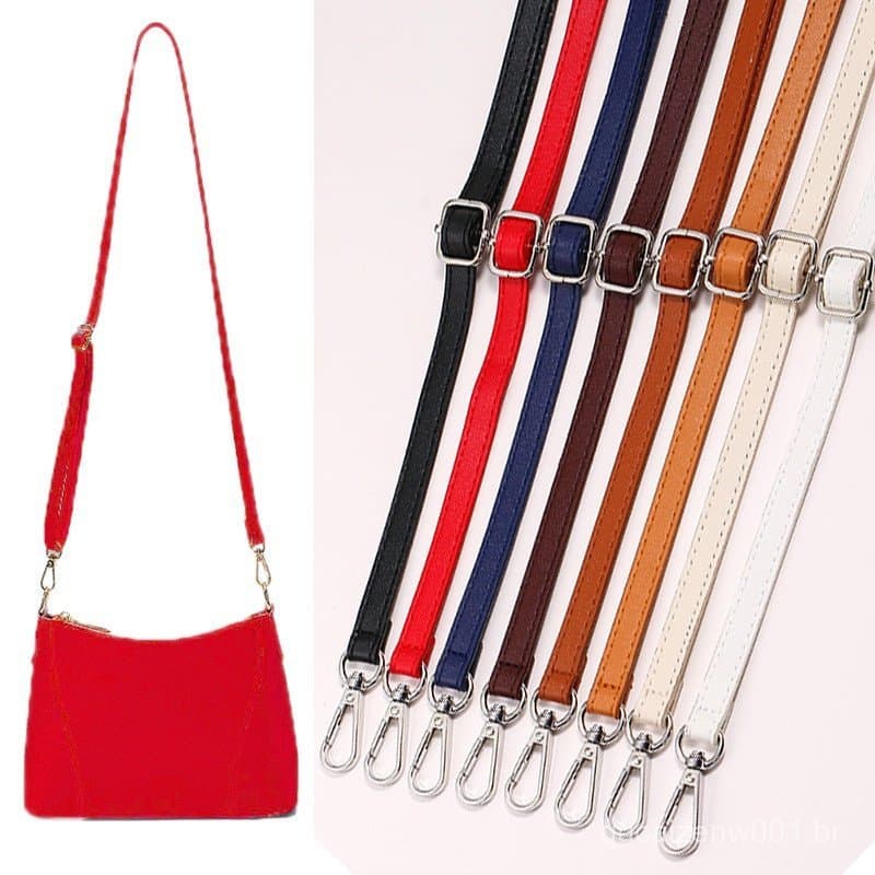 Substituição Ailigap Couro De PU Longo Fino 1.2CM Cinto De Bolsa Ajustável De Largo