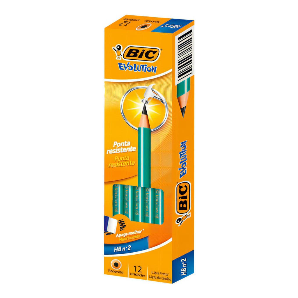 LAPIS BIC PRETO N2 S/ BORRACHA - KIT 12 CATALAGO