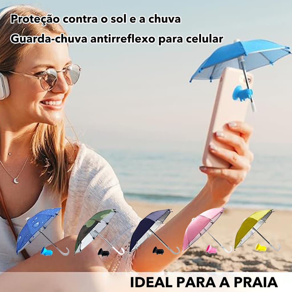 Mini Guarda-Chuva Acessórios De Decoração Solar Bicicleta Móvel Poliéster Automático Novo Telefone