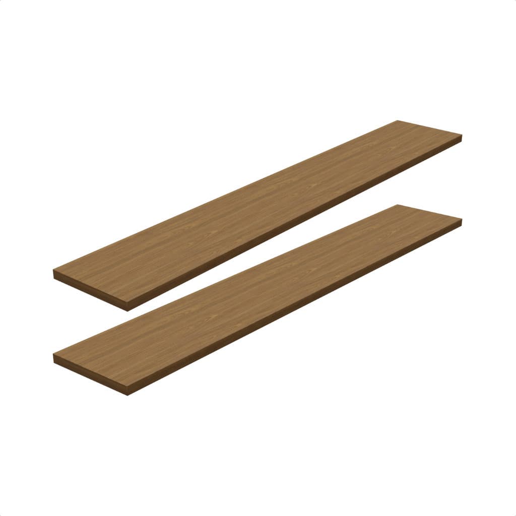 Kit 2 Prateleira Freijó 80X20 + Suporte Flutuante Mdf  Organizadora Decoração Cozinha Banheiro Sala