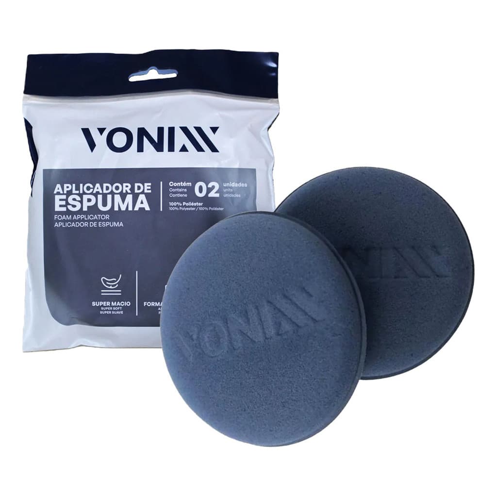 Kit 2 Aplicadores Espuma Automotivo Vonixx Cera Plástico Pneus Detalhamento
