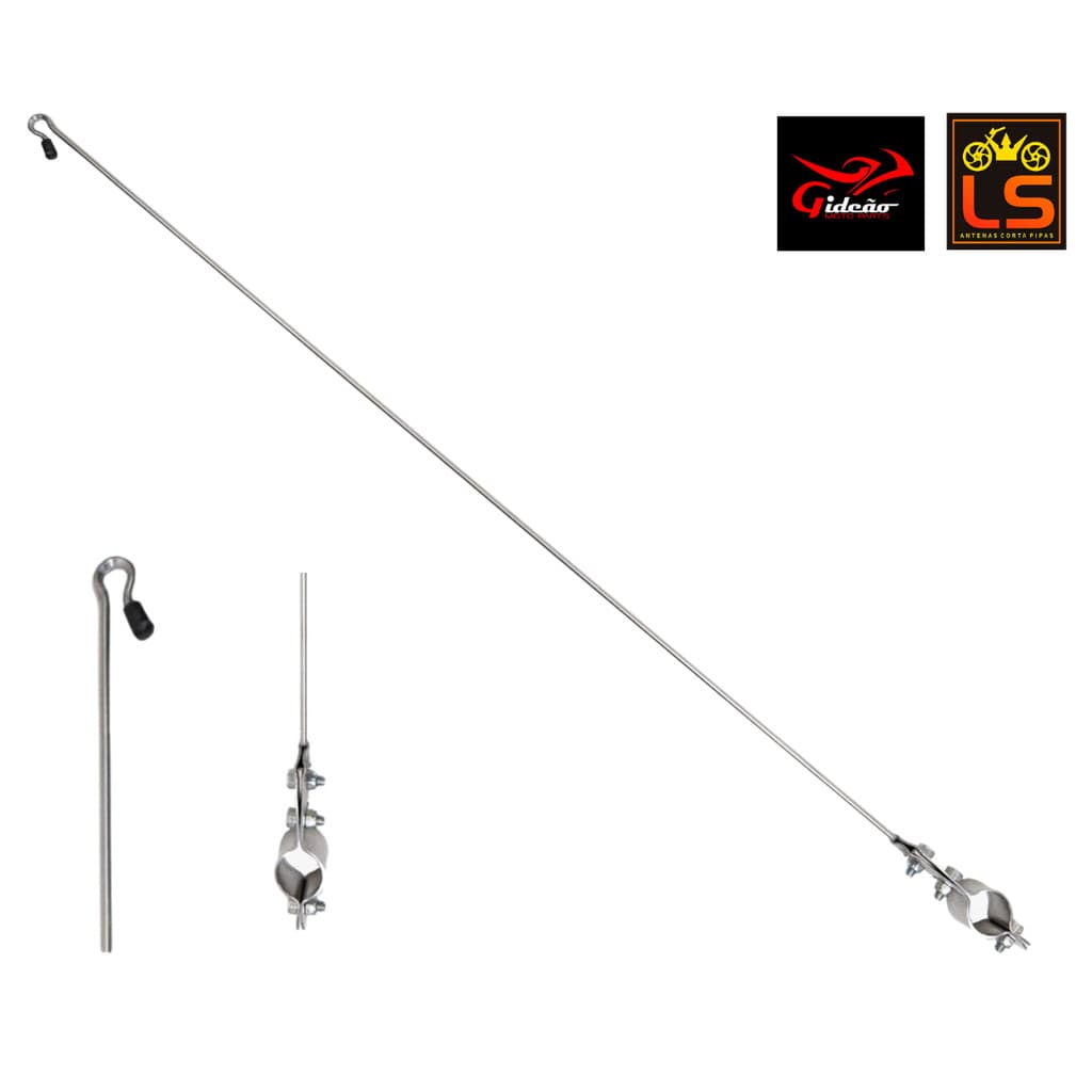 Antena Corta Pipa Inox Fixa No Guidão Cromada Prata/Foto Real