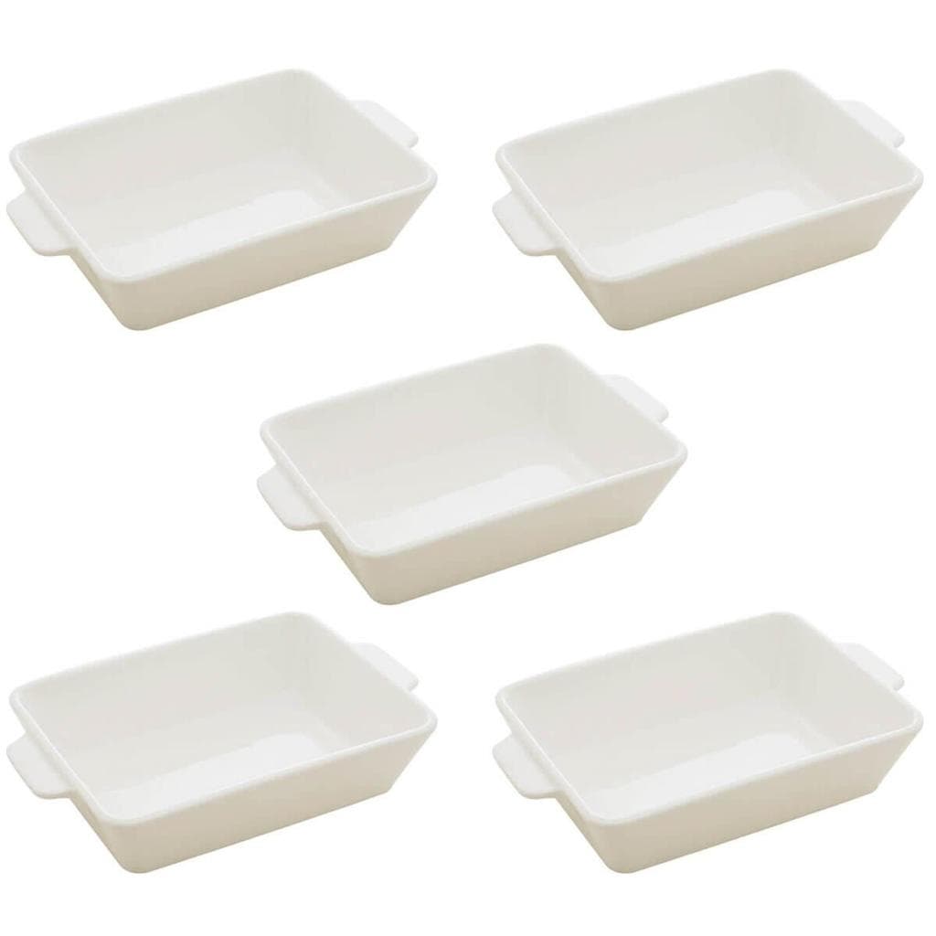 Kit 5 Travessas Porcelana Branca 750ml Lyor Refratários Serv