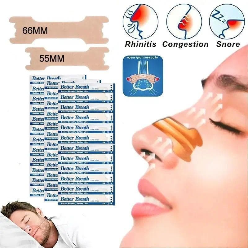 B78N Jinggeke 50/100/200 peças de fita nasal para respiração, fita Anti-ronco pode reduzir a congestão nasal e