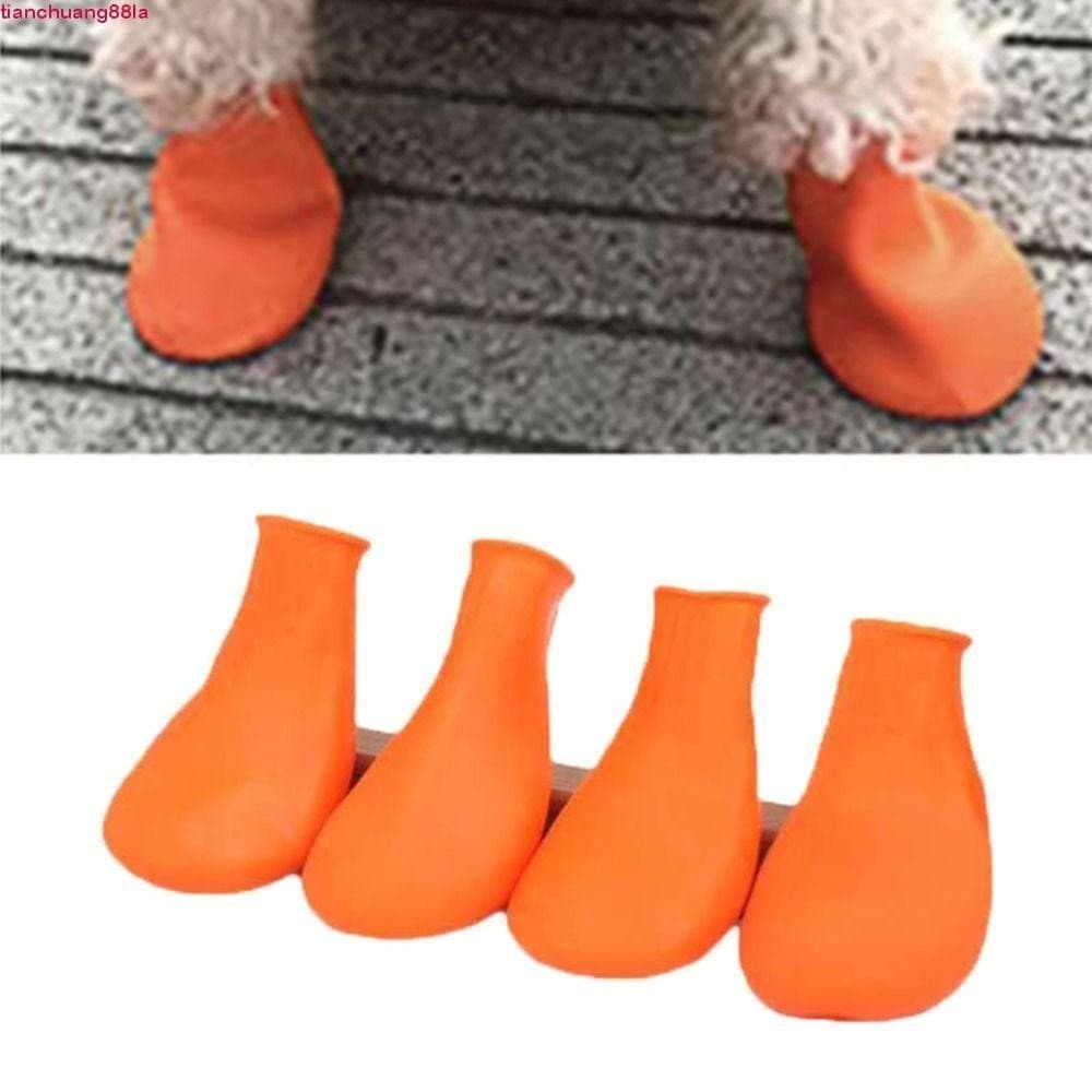 TIANCHUANG 4 Peças Sapatos De Chuva Para Cães , Meias Antiderrapantes De Borracha Animais De Estimação , Botas Anti-Suje