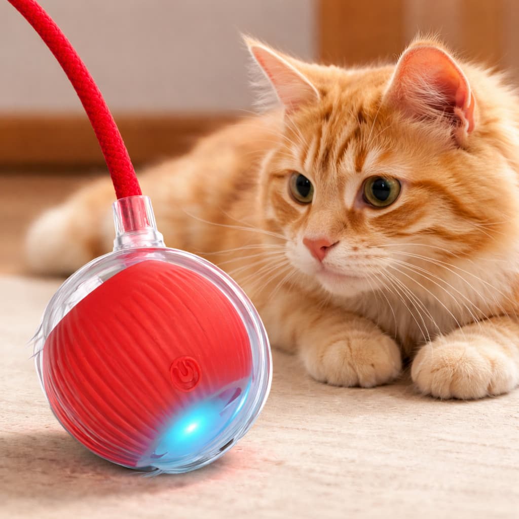 Brinquedo Interativo Brinquedos Inteligentes Para Gatos Bola De Rolamento Automática Cauda Falsa Recarregável Elétrico