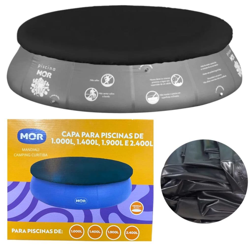 Capa para Piscina Redonda Inflável Mor 2,60m Diâmetro para Piscina de (1000l, 1400l, 1900l e 2400l)
