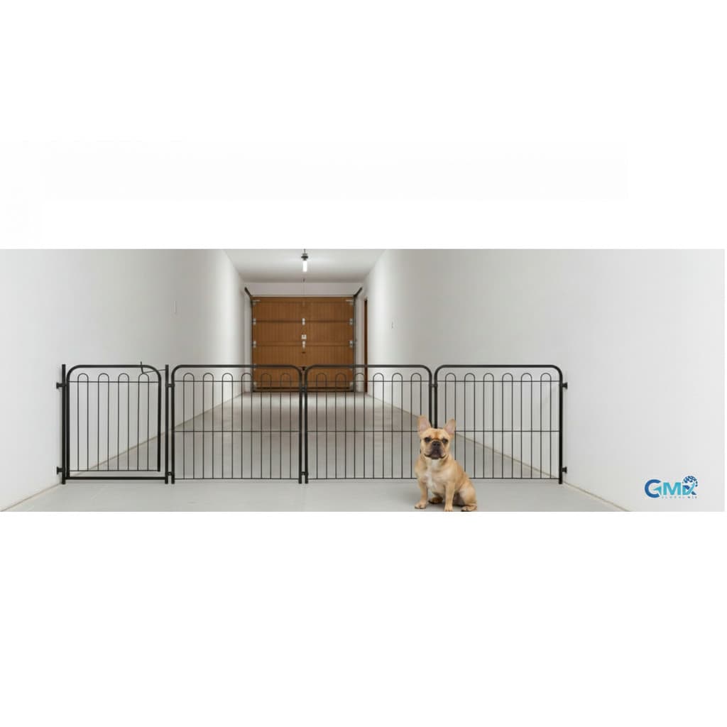 Cercado para Cachorro Açomix Dobrável Com Portão Altura 65cm com Portão Divisor de Ambiente em Aço Largura 265cm
