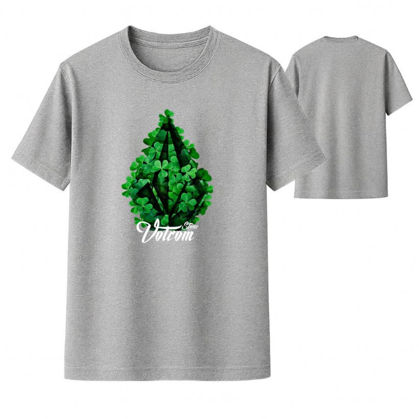 Camiseta Masculina 100% Algodão Volcom – Estampa Leaf Stone
