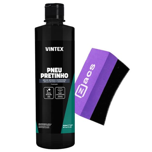 Kit Pneu Pretinho 500ml Vintex Vonixx + Aplicador Zacs
