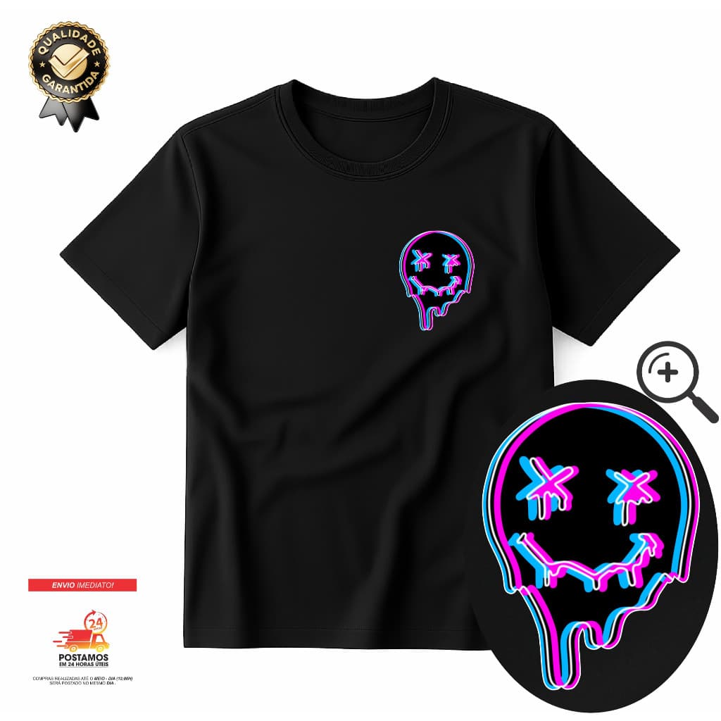 Camiseta Masculina Preta Algodão Premium Confortável