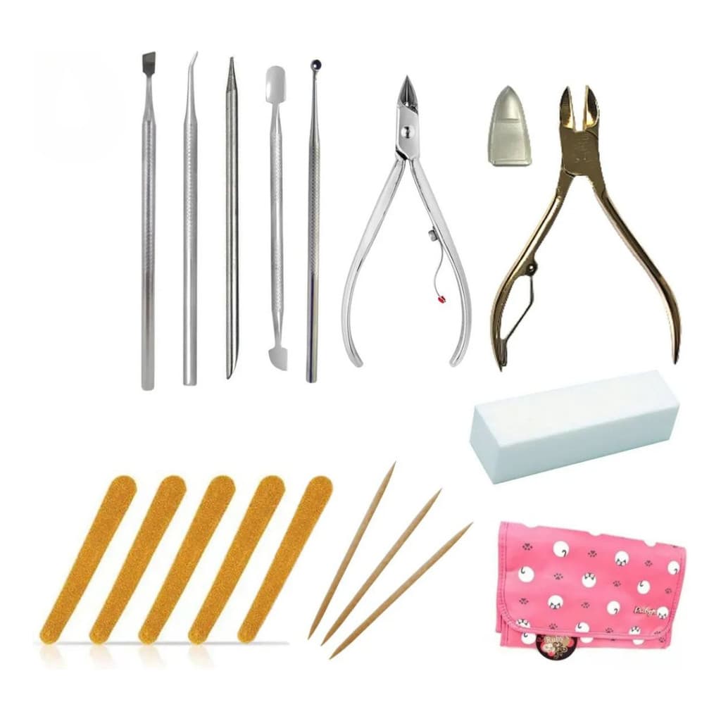 Kit Manicure Viagem Completo Alicate Espátula Lixa + Brinde