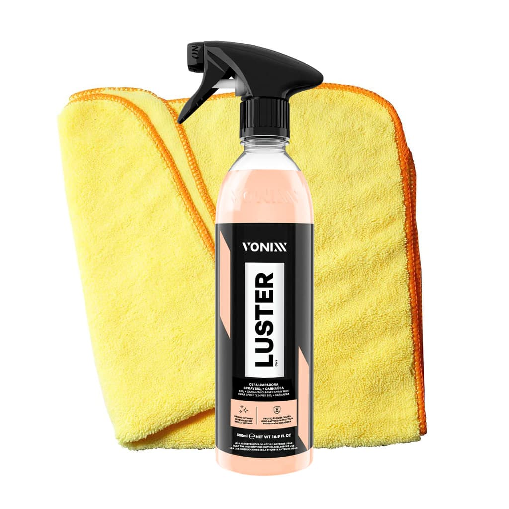 Luster Cera Limpadora Vonixx 500ml + Pano Microfibra Det