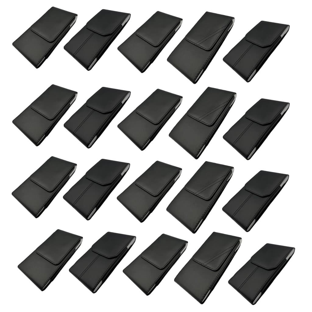 Kit 20 Un Capa Case Porta Celular De Uso Na Cintura C/ Clip Vertical Tela 6.5 6.8 Couro Sintético
