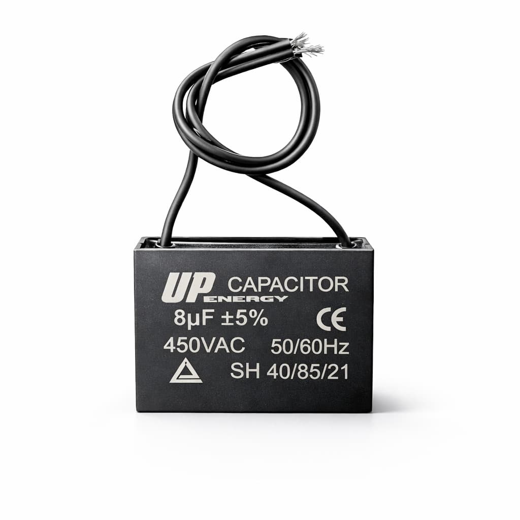 Capacitor Ventilador CBB61 8uF 450vac 50/60Hz 2 Fios Universal