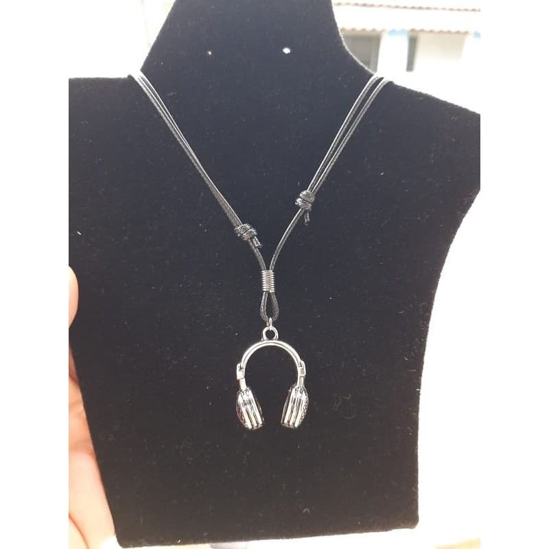 Colar Fone De Ouvido Prata Música Masculino Feminino Cordão Ajustável