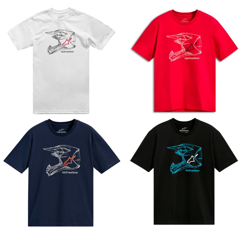 Camiseta Casual Alpinestars MX Helmet Várias Cores