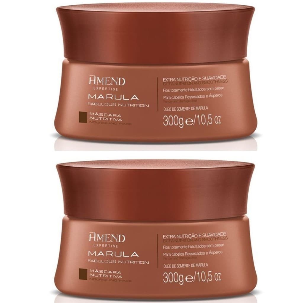 Kit Com 2 Máscaras Nutritiva Amend Marula Extra Nutrição e Suavidade 300G