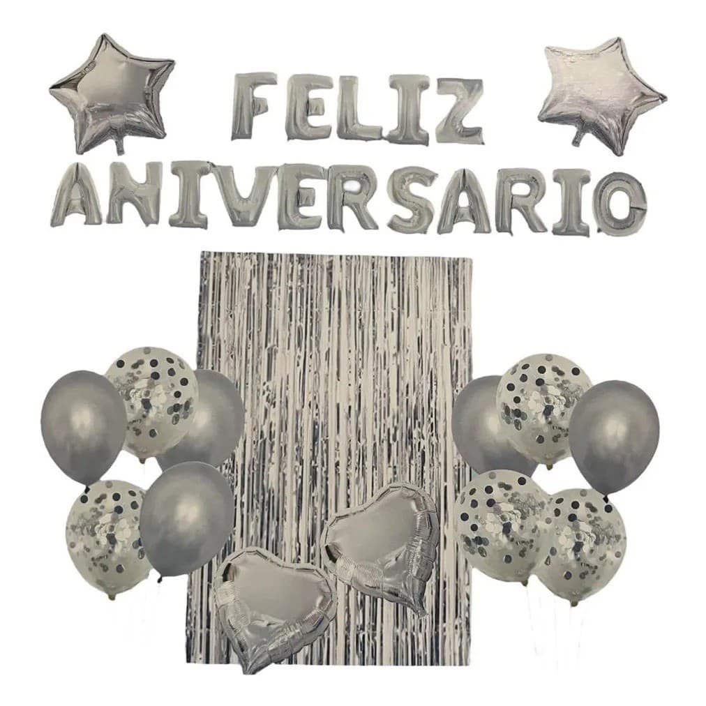Kit 31 Balão Feliz Aniversário Coração Estrela Bexiga Festa e  cortina e  toalha--Números 70cm