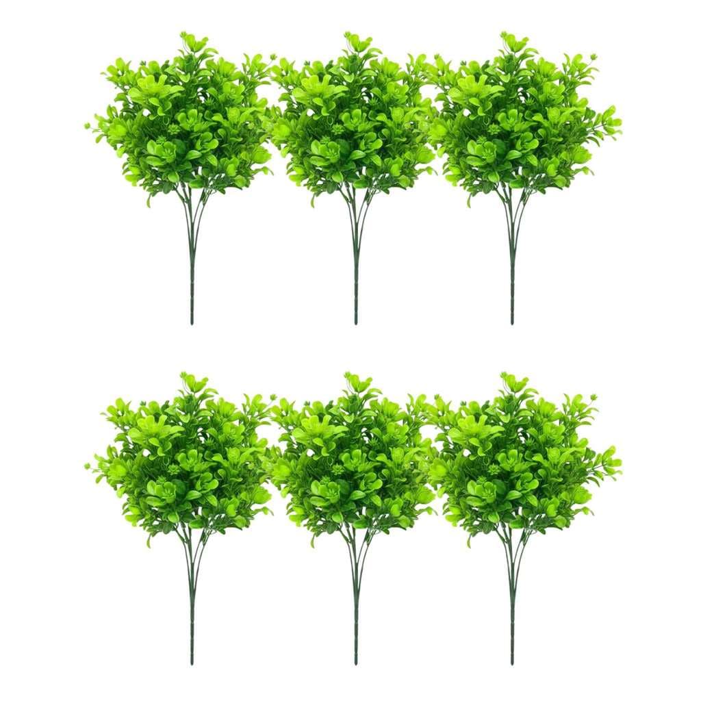 Kit 6 Buque Tipo Dama Plantas Artificiais Vasos Decore Verde