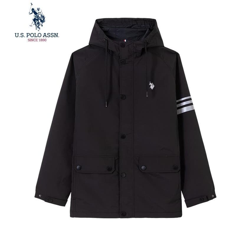 Uspoloassn Primavera Outono Jaqueta Masculina Com Capuz American Polo Association Jaqueta Cargo Preta Jaqueta Masculina