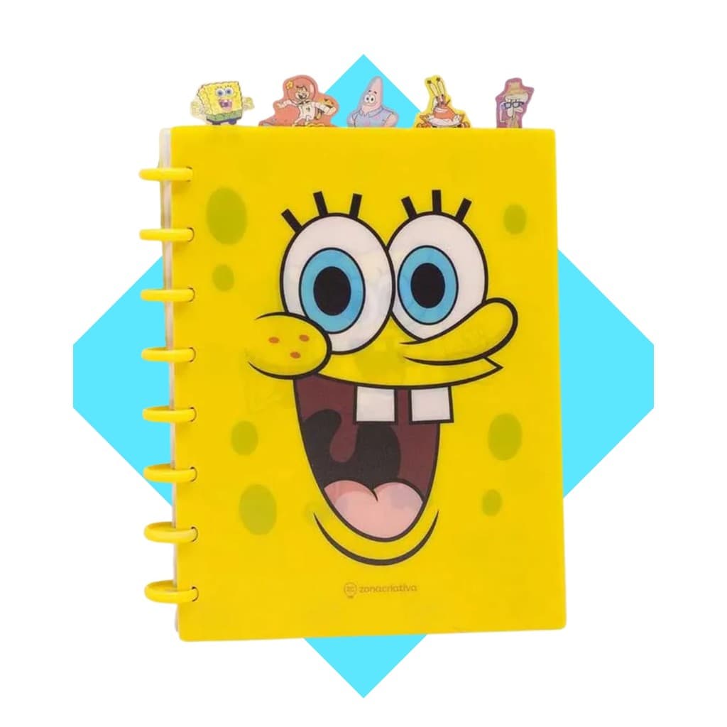 Caderno de Anotações com Divisória 21x16cm 100fls Bob Esponja
