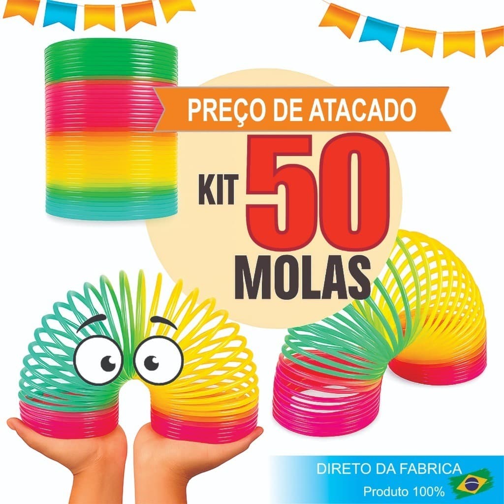 50 Mola Maluca Arco Iris Lembrancinha Brinquedo Infantil - Atacado