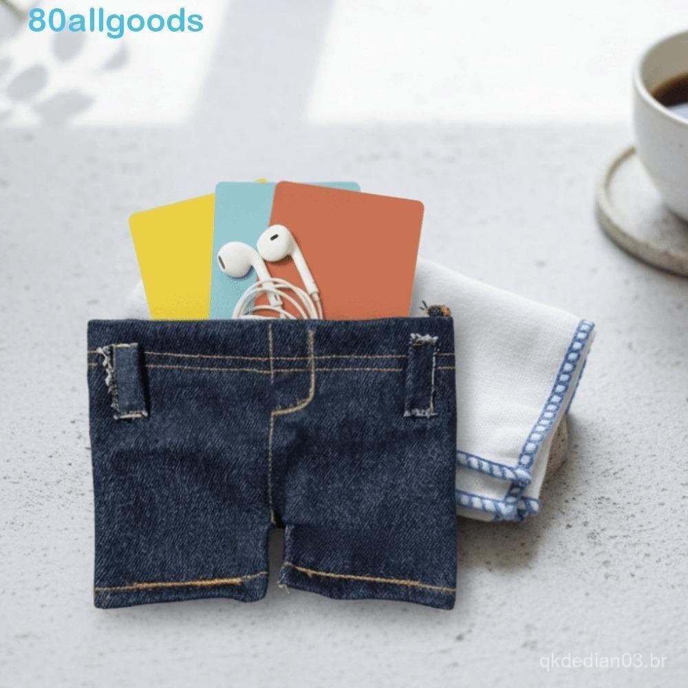 ALLGOODS1 Mini Carteira Em Formato De Jeans , Porta-Cartões Fino Com Bolso Duplo Para Calças , Bolsa De Troca Dobrável D