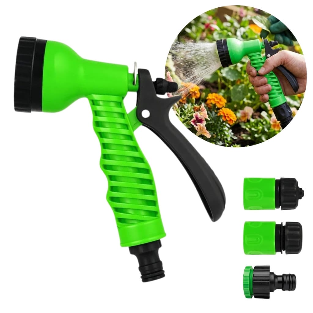 Kit Esguicho Mangueira 4 Peças Bico Regulável Conectores Para Jardim