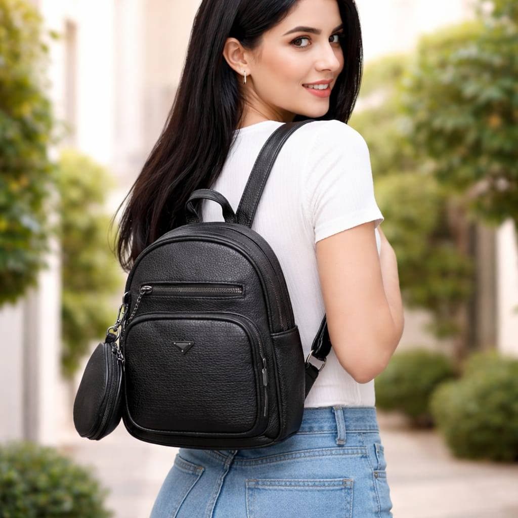 Mochila Bolsa Feminina Casual Escolar Trabalho Viagem Couro Sintéticos