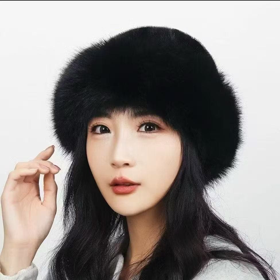 1 Peça Novo Lançamento Gorro Peludo de Inverno para Mulheres Boné de Lã Grosso de Cor Sólida Mongol Moda Europeia Outono