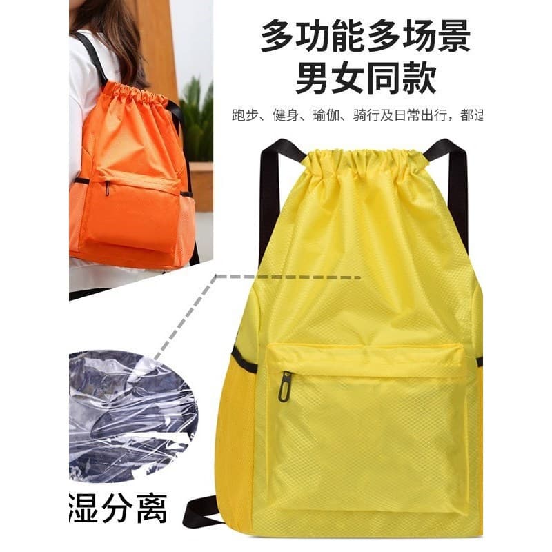 Mochila de viagem ao ar livre dobrável grande capacidade esportes ginásio saco viagem cordão saco à prova dwaterproof ág