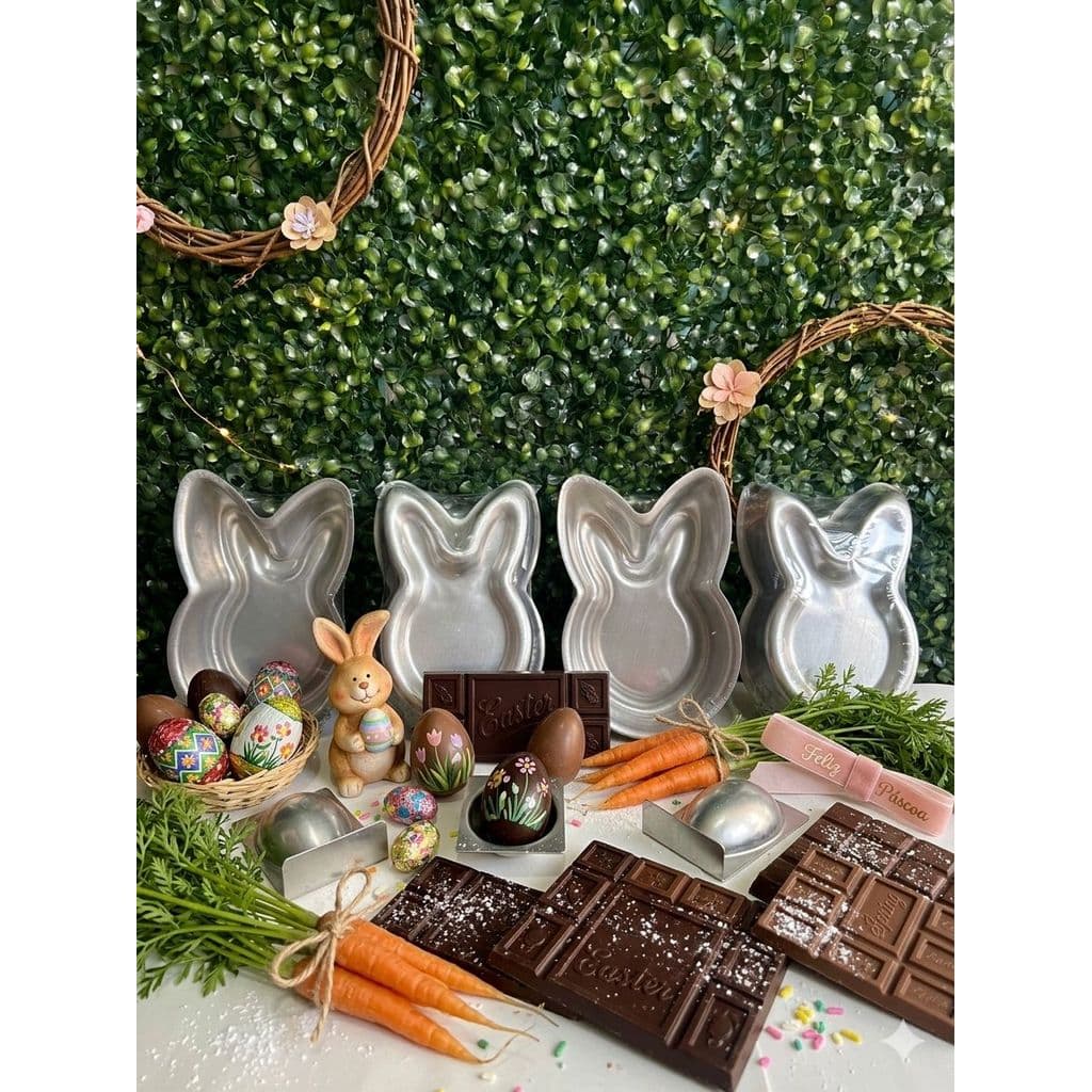 Forma de Coelho Pascoa Chocolate rosto coelho orelha orelinha