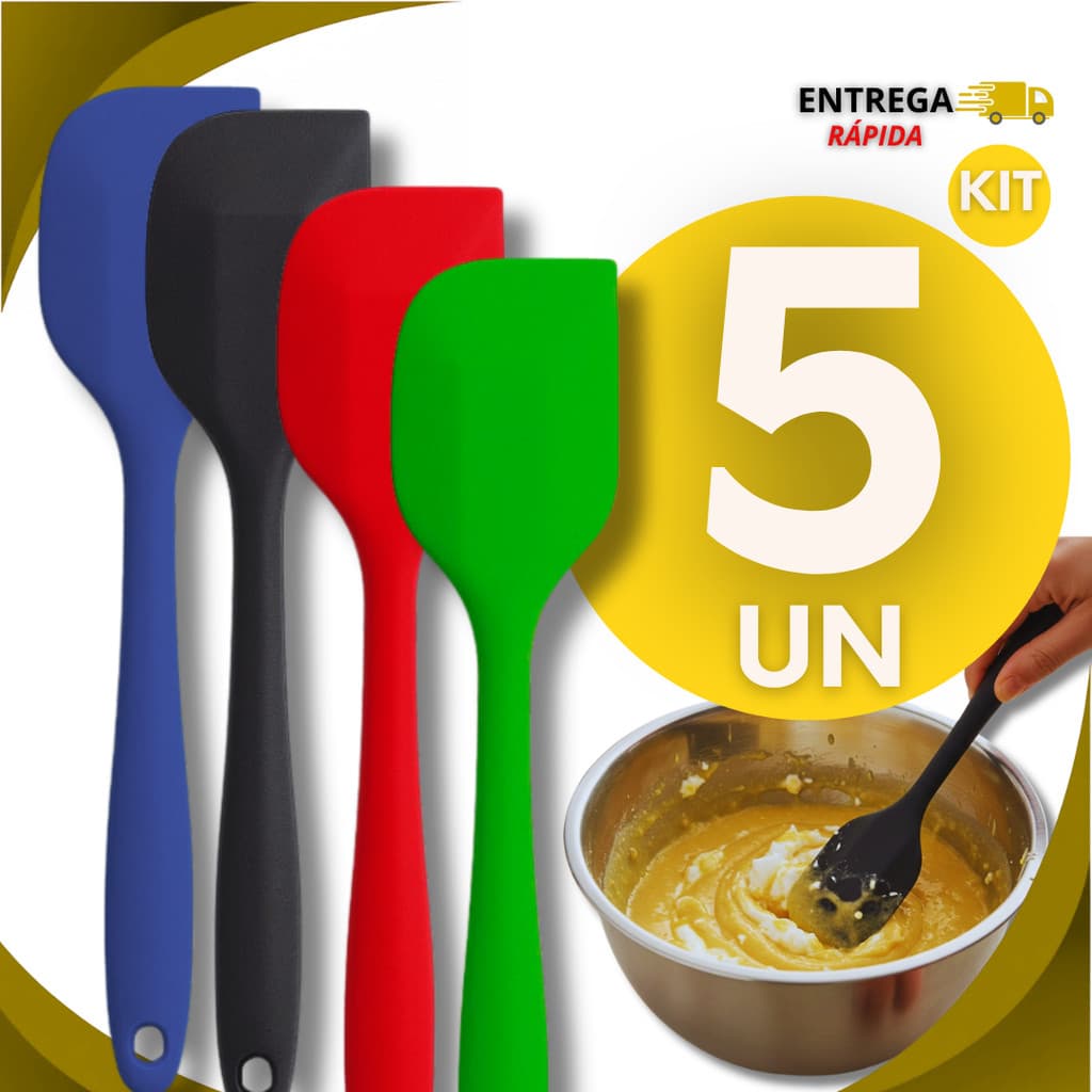 Kit Espátula de Silicone Multiuso Pão Duro Utilidades Confeitaria Casa Cozinha Multifuncional