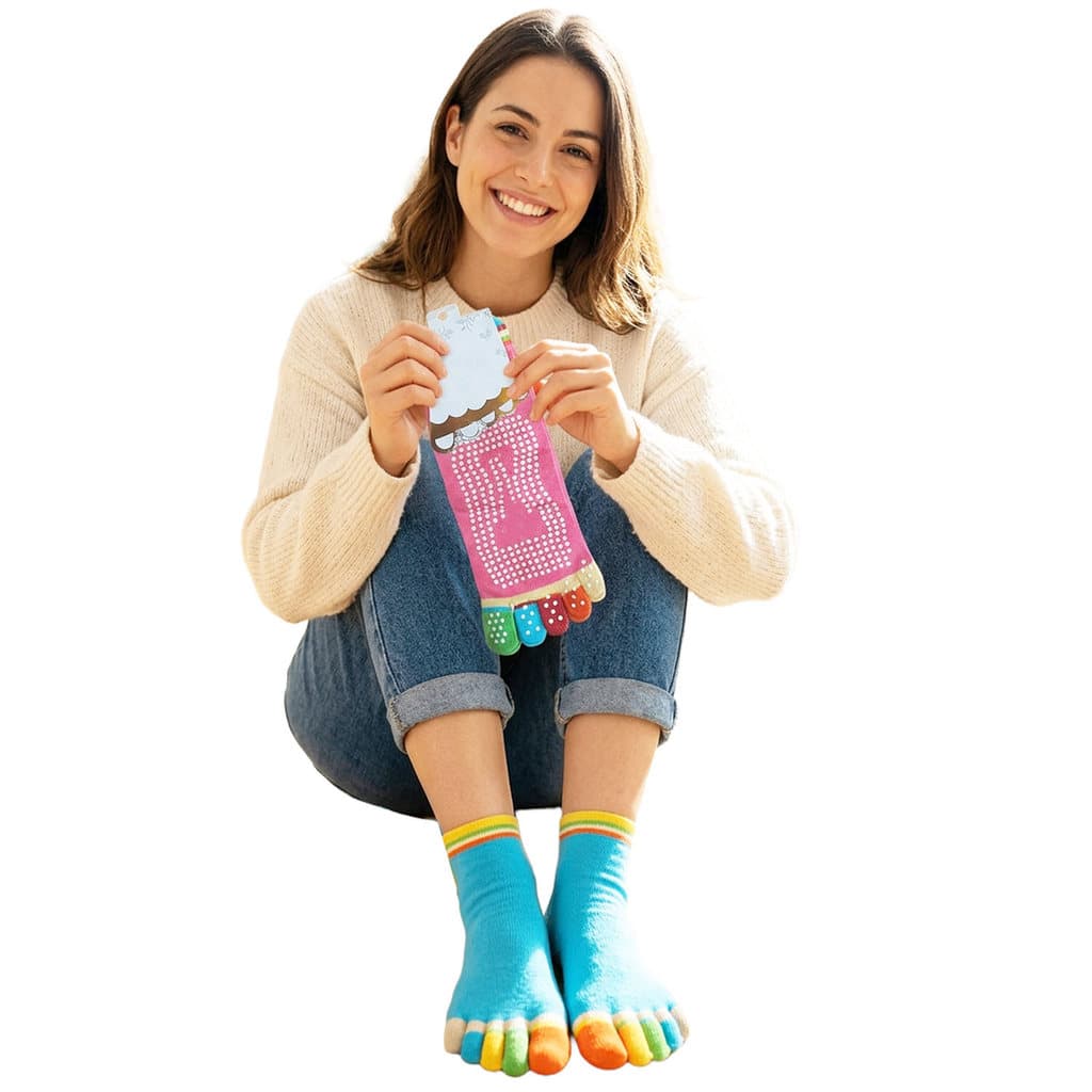 Kit 2 Pares Meia Dedinho Antiderrapante Feminina Yoga Pilates Conforto Inverno Cores Sortidas