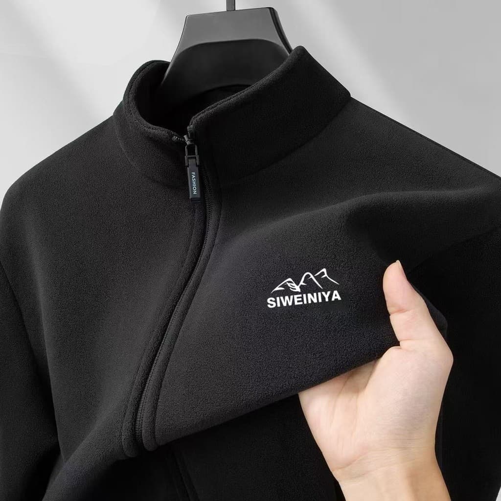 Desgaste de trabalho moletom de lã austríaco masculino outono inverno gola alta Cardigan jaqueta engrossado lã quente ma