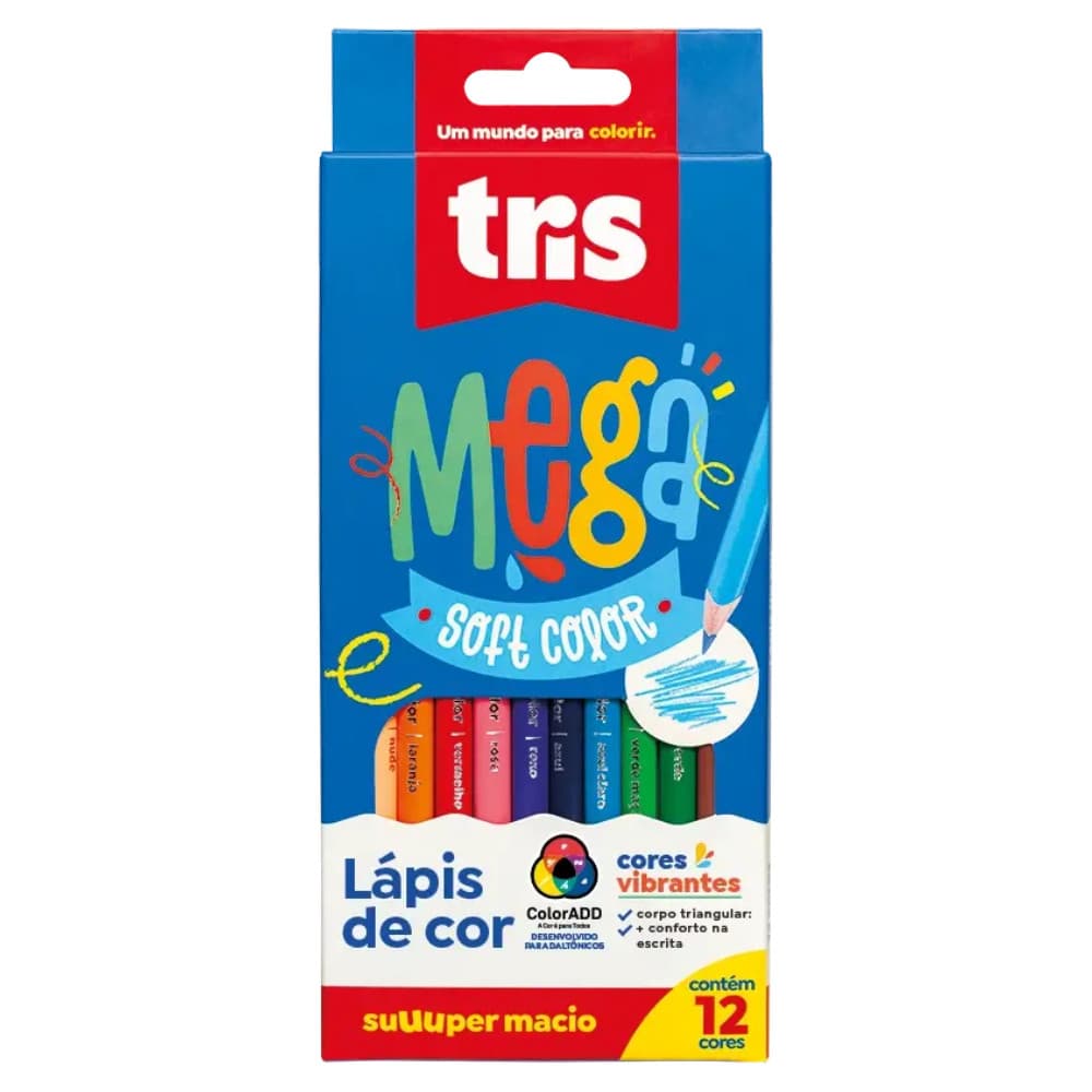 Lápis de Cor 12 Cores Tris Mega 684116