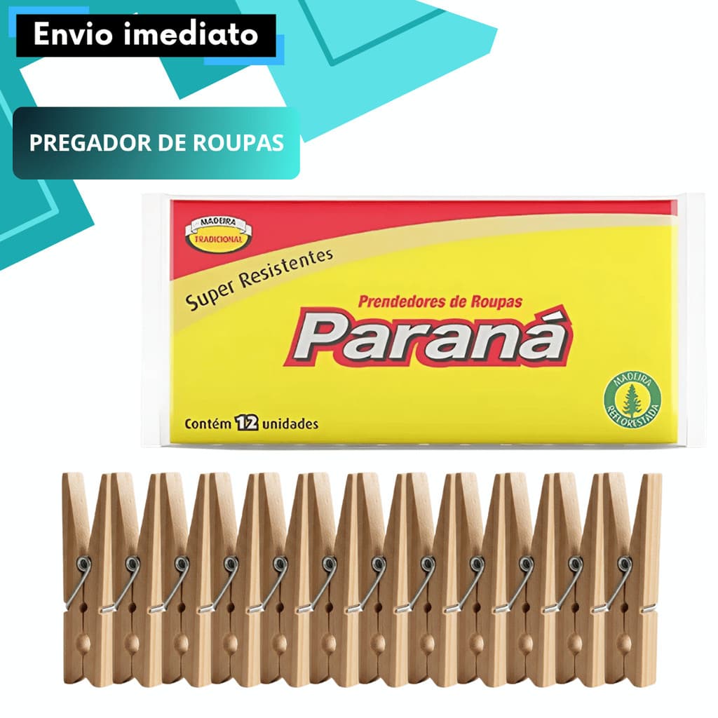 Pregador Prendedor Madeira Reflorestada Paraná Multiuso Varal Artesanato Escolar Alta Qualidade Uso Casa