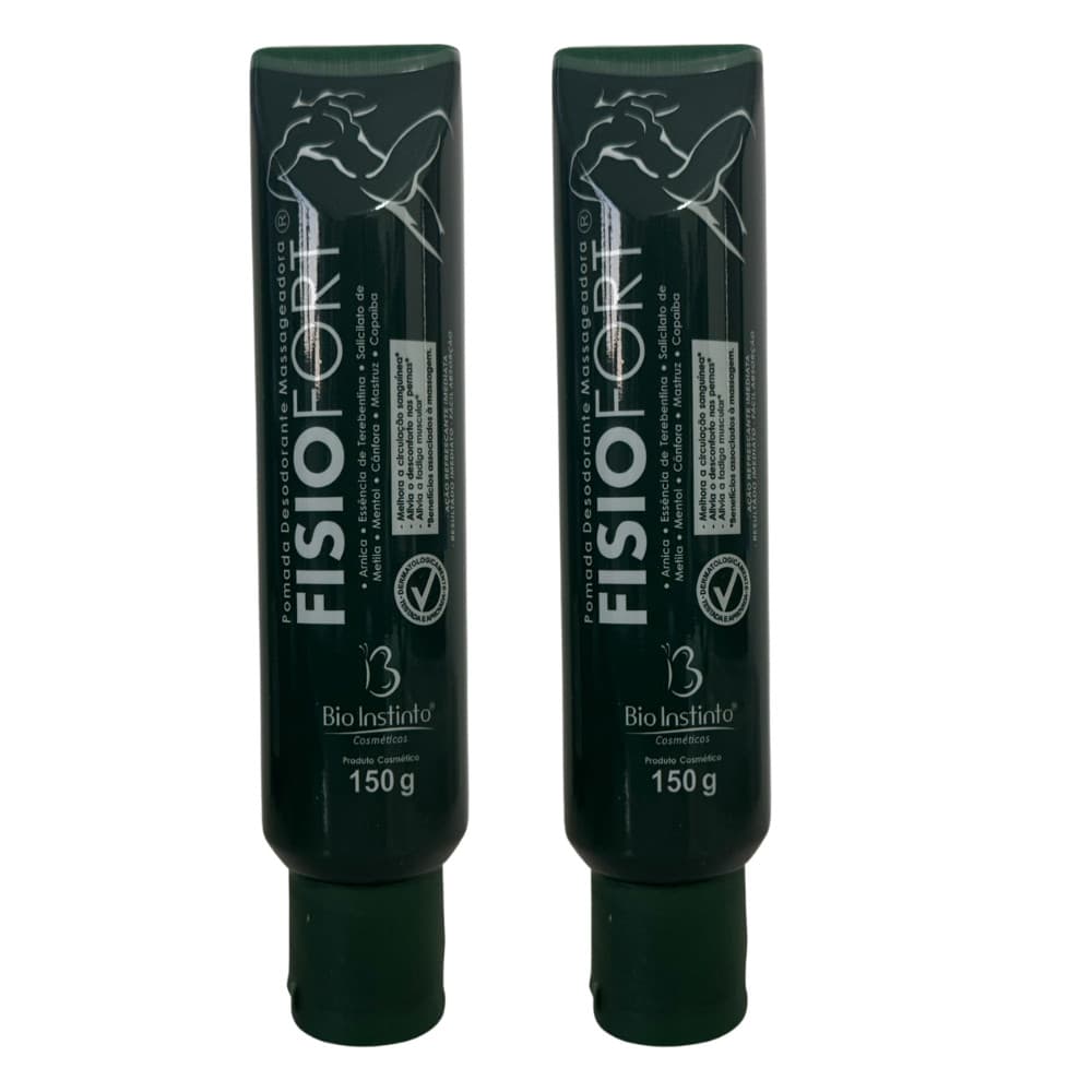 Kit C/2  Pomada Massageadora FisioFort 150g Bio Instinto Relaxante Muscular Corporal