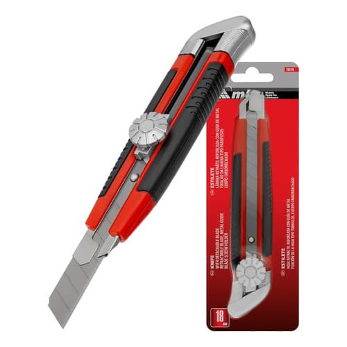 Estilete 18mm Profissional Lâmina Metal Retrátil Mtx