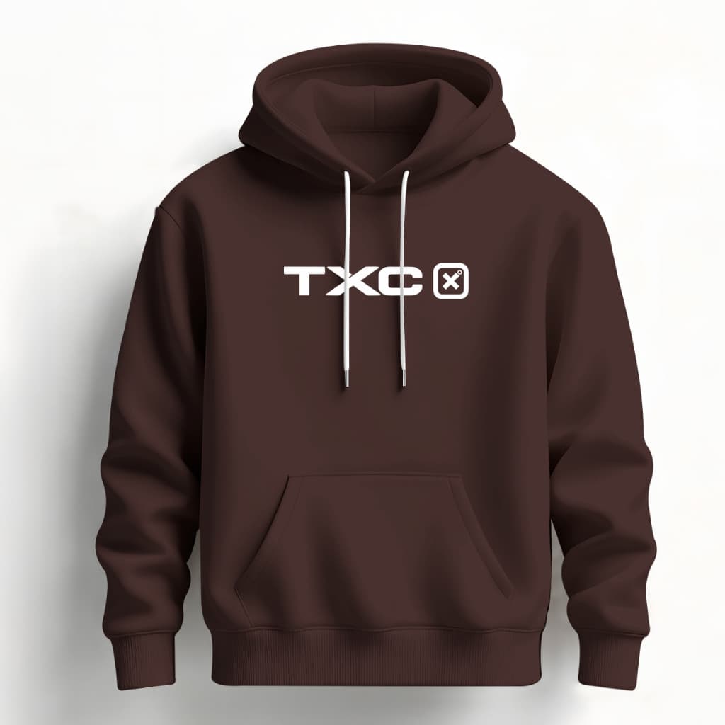 Moletom Country TXC Canguru Marrom Capuz 100% Algodão Unissex