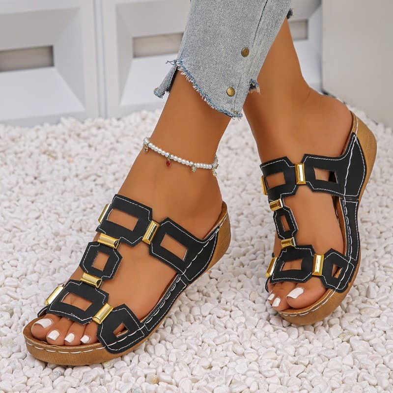 2025 Novos Chinelos Femininos De Cor Sólida Sandálias Sapatos De Praia 2025 Verão Nova Boca De Peixe Sola Grossa Moda Fi