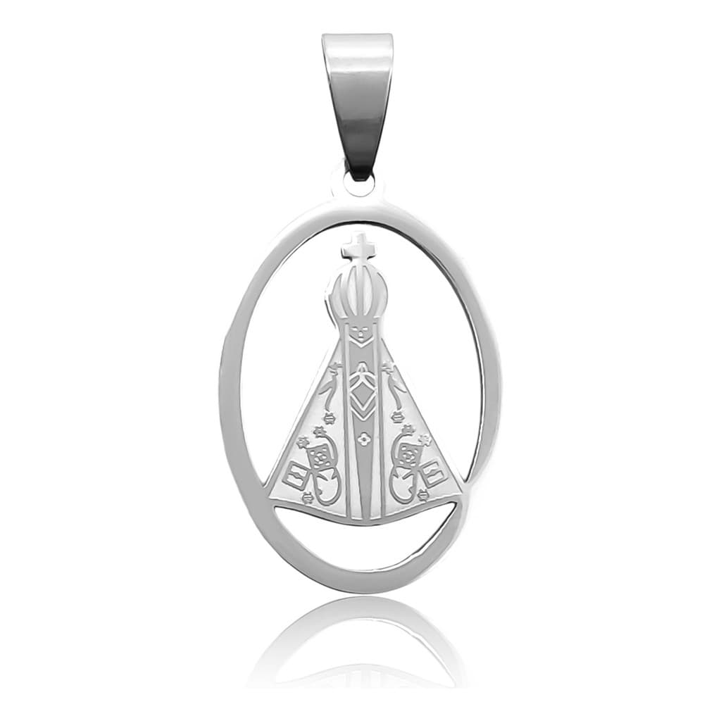 Pingente Nossa Senhora Aparecida Aço Inox Garantia Original