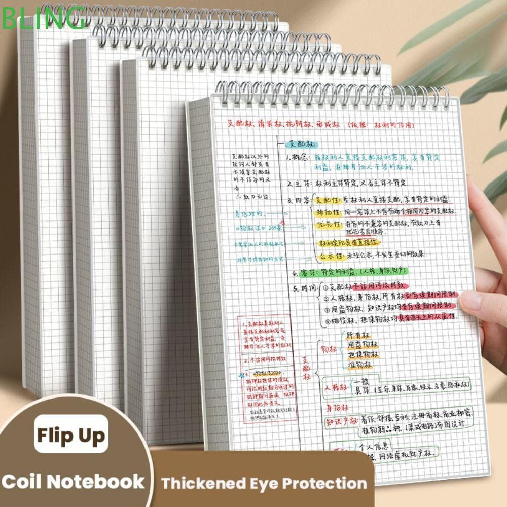 Caderno De Bobina BLING , Espiral Flip Up A5/B5/A4 , 80 Folhas De Grades/Cadeador De Desenho De Linha Horizontal/Em Bran