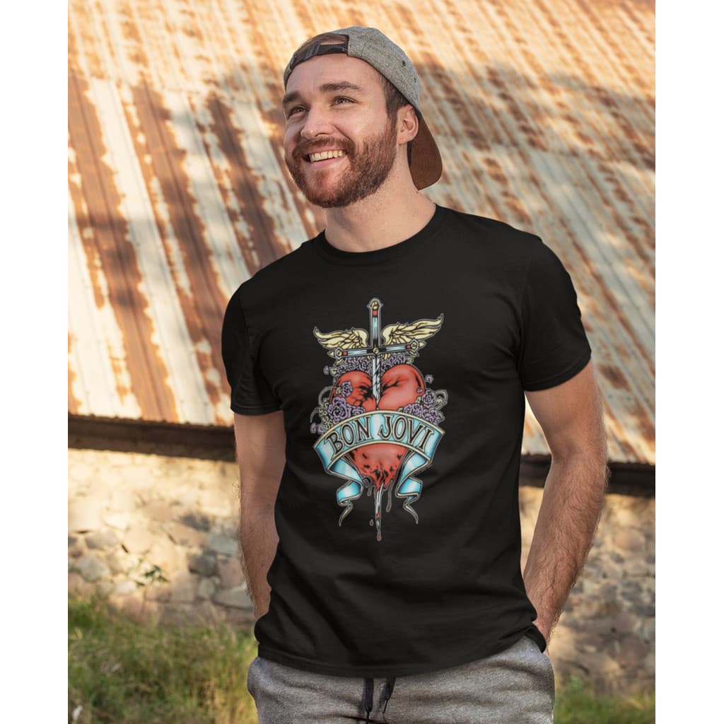 Camiseta Algodão Band Rock And Roll Bon Jovi G Dark Dtf