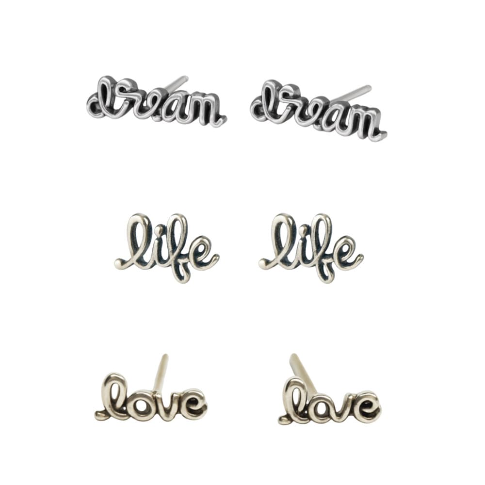 Brinco Love Life Dream Envelhecido em Prata 925