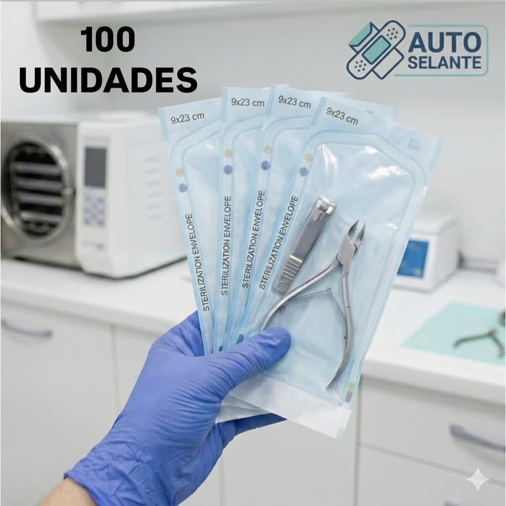 100 Unidades Envelope 9x23cm Auto Selante para Esterilização - Supack